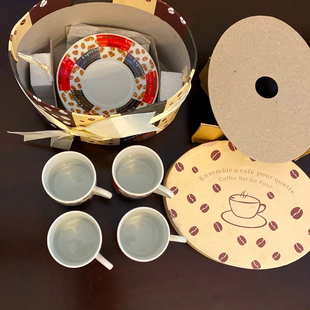 Espresso Coffee Cup & Saucer Gift Set of (4)